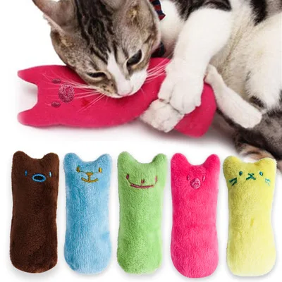 Teeth Grinding Catnip Toys Funny Interactive Plush Cat Toy Pet Kitten Chewing Vocal Toy Claws Thumb 33035416356