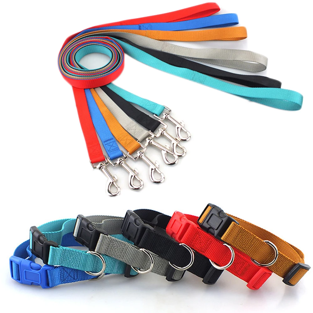 Classic Solid Pet Dog Collar Basic Nylon Dog Cat Collars for Small Medium Dogs Can Match Leash 33044285366