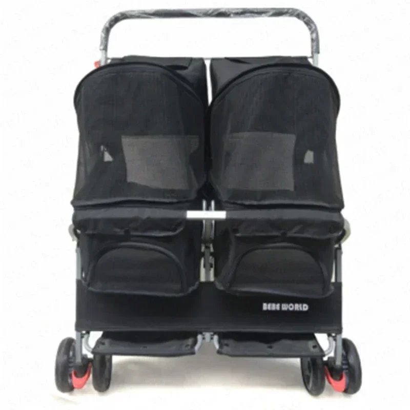 Ultra-Light Two-Seat Pet Stroller with Double Sleeping Bed Car 4000009840481