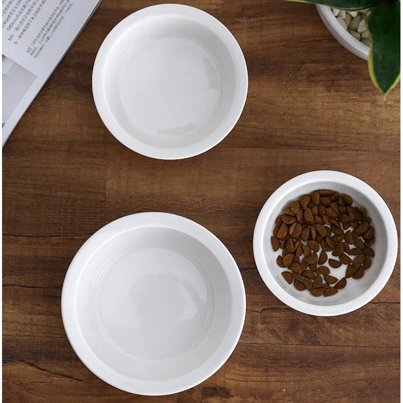 New Cute Ceramic Cat Pet Bowl Water Basin Dog Pot Drinking Eat Round Food Feeders Accessories 4000012461639