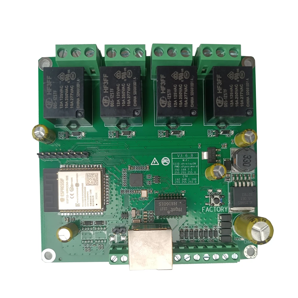 DTWONDER Smart Wifi Switch ESP32 Ethernet Relay Board Domoticz Home Assistant Openhab RS485 TCP UDP 4000091488766