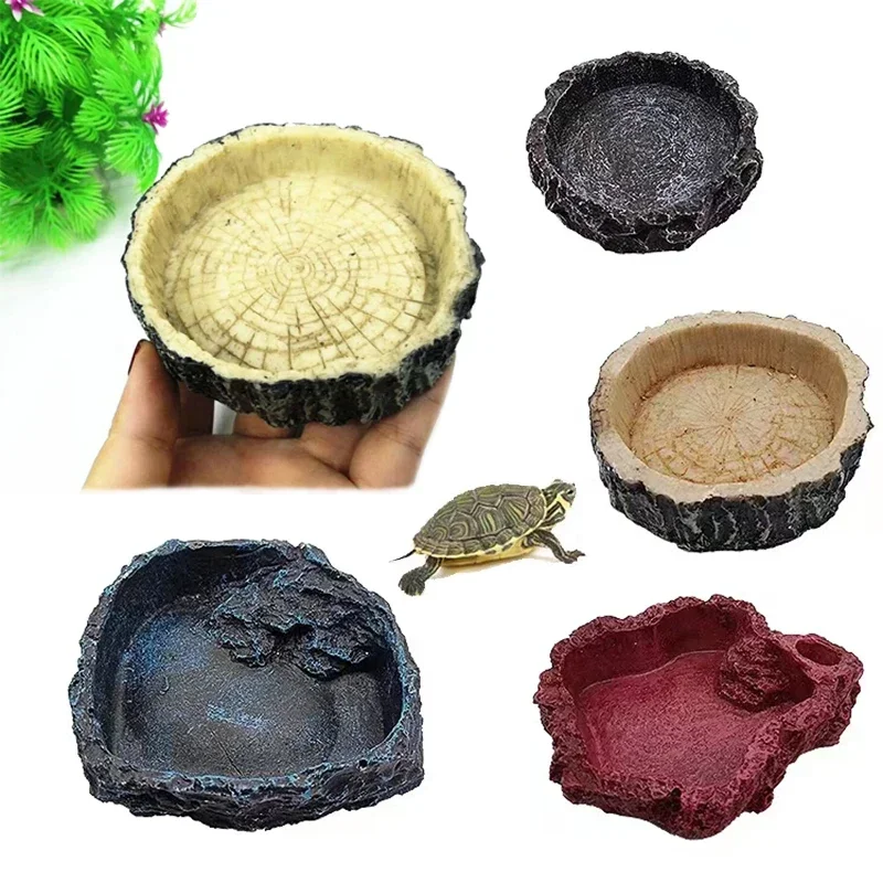 Pet Reptile Feeder Bowl Resin Aquarium Basin Food Water Pot Reptile Turtle Tortoise Scorpion Lizard 4000107773761