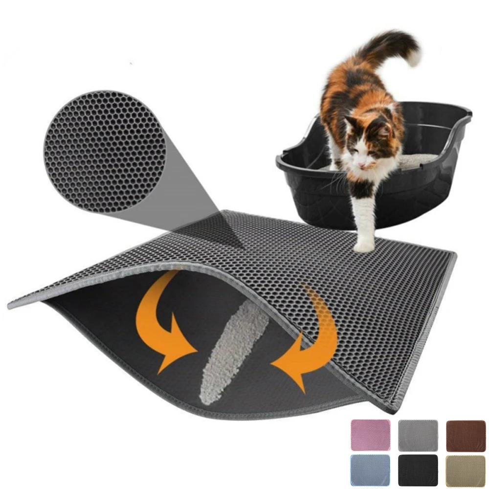 Pet Cat Litter Mat Waterproof EVA Double Layer Trapping Pet Litter Box Mat Clean Pad 4000174962028