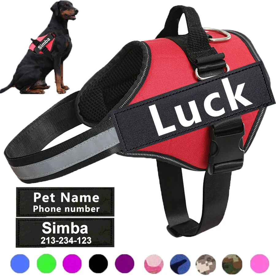 Dog Harness NO PULL Reflective Breathable Adjustable Pet Harness for Dog Vest ID Custom Patch 4000286525967