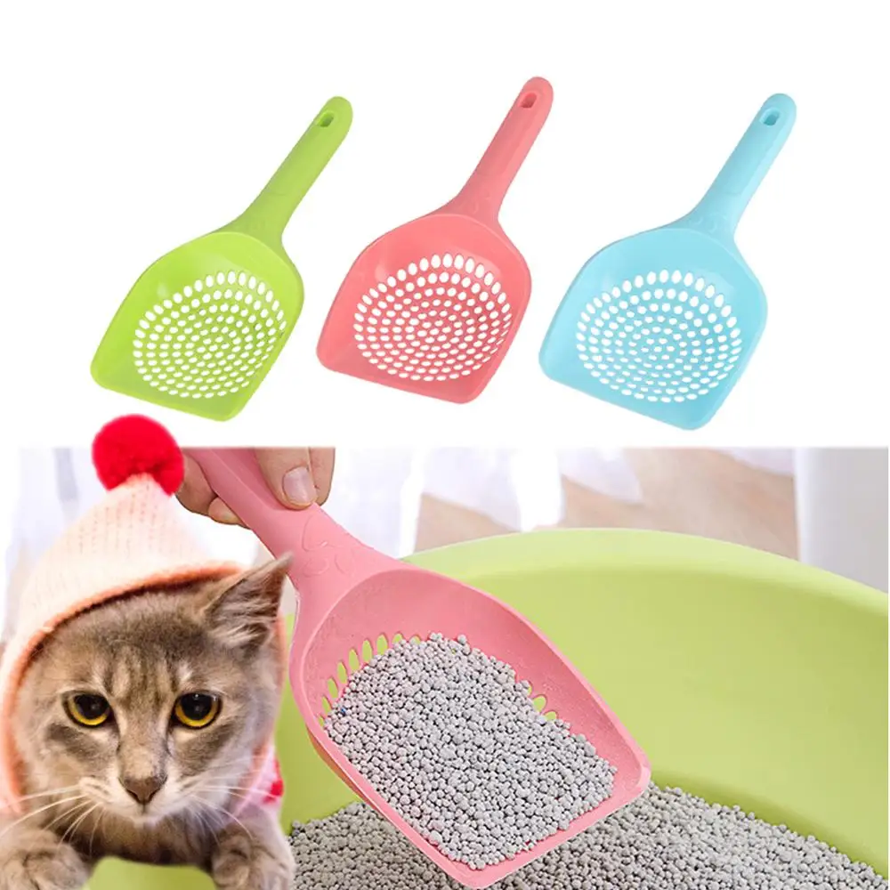 Plastic Cat Litter Shovel Pet Hollow Cleaning Scoop Cat Sand Sift Cleaning Products Dog Food Scoops 4000394196395