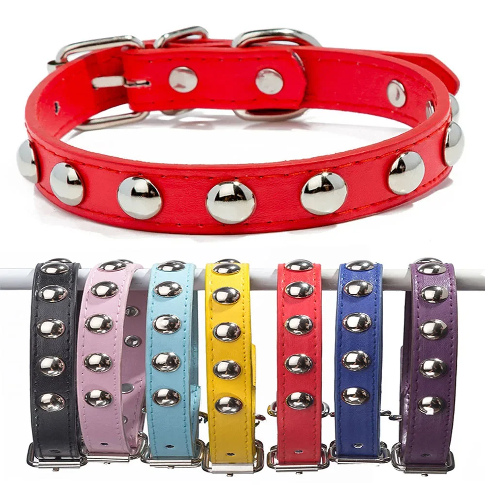 Pet Puppy Collar Fashion Colorful Leather Dog Collar Studded Collars for Small Dogs Cats Newborn 4000456742931
