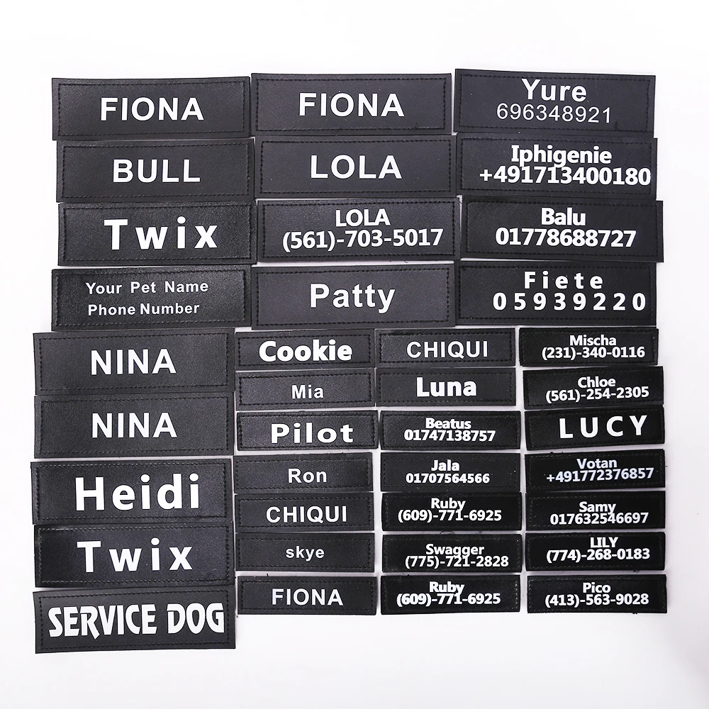 Personalized Pet Harness Collar Vest Dog's Name Labe Customized Dog Harness Label Sticker Custom 4000459265189