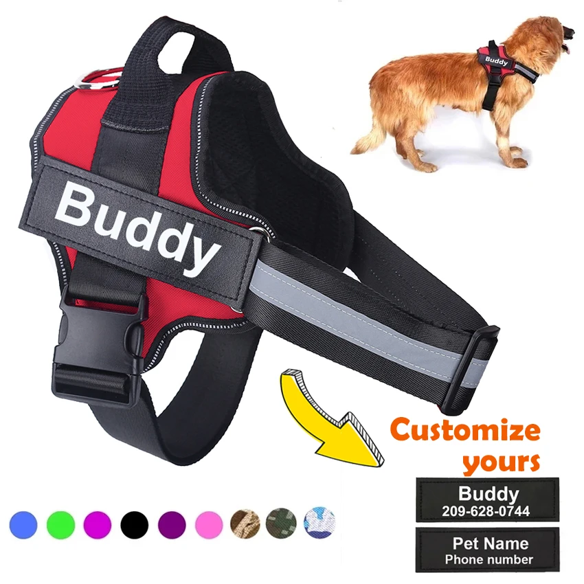 Personalized Dog Harness NO PULL Reflective Breathable Pet Harness Vest for Small Large Dog Outdoor 4000473310633