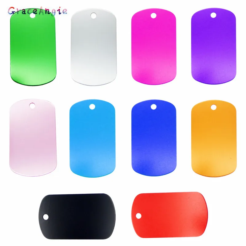 Military Pet Id Dog Tag Aluminum Army ID Tag Name Blank Dog Tags Pendant Logo Laser Engraving (10pcs) 4000562104601