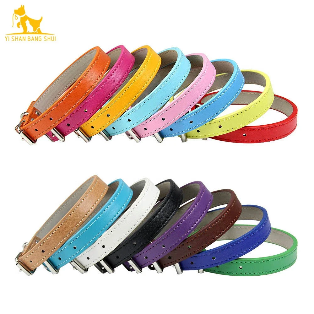 Soft Leather Solid Dog Collar Adjustable Puppy Neck Strap Safe Collars for Small Medium Big Dog 4000833086940