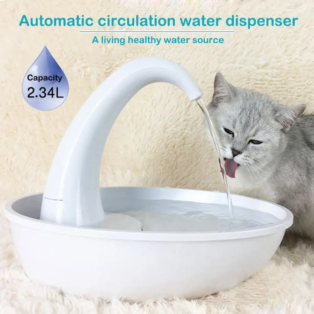 New Automatic Swan Shaped Pet Cat Dog Water Dispenser Feeding Water Flowing Fountain Cat Drinking 4000838805715