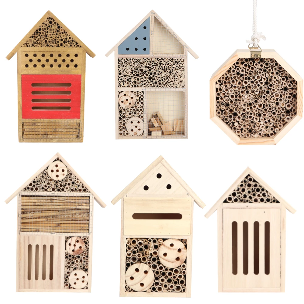 Wooden Insect Bee House Wood Bug Room Hotel Shelter Garden Decoration Nests Box Insect House 4000927657907