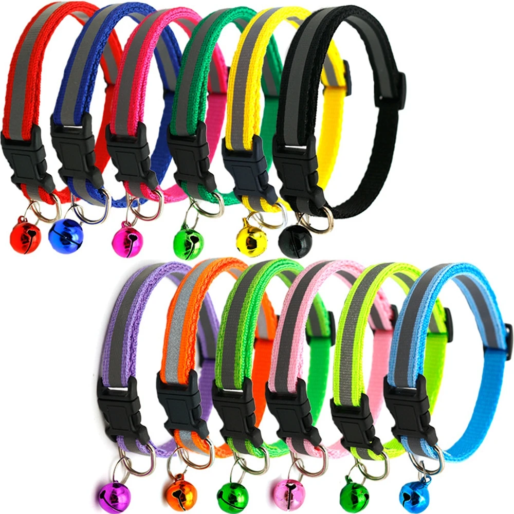 Reflective Nylon Dog Collar Night Safety Flashing Light Up Adjustable Dog Leash Pet Collar for Cats 4001049637606