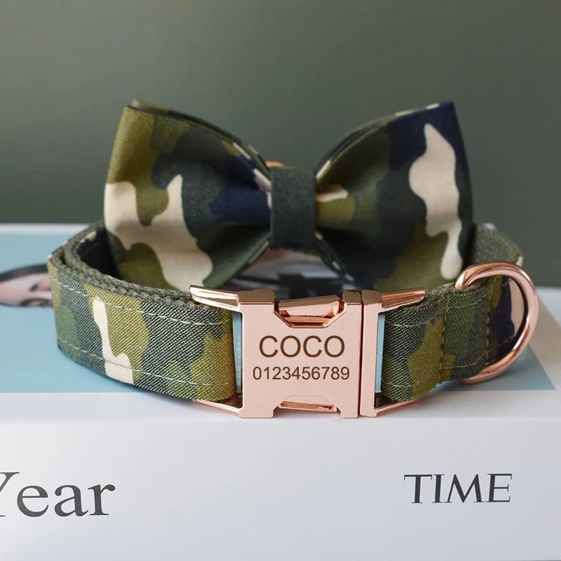 Dog Collar with Buckle Adjustable Safety Nylon Collars for Small Medium Large Army Green Camouflage 4001249521031
